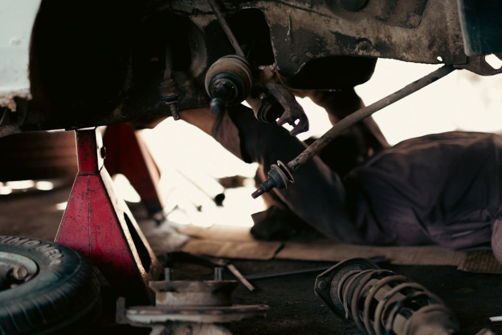 diesel repairs truck in repair bay